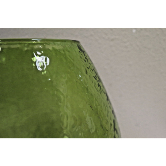 MCM Empoli Textured Green Glass Brandy Snifter - Mid Century Vintage 8.75" Large - Picture 5 of 5